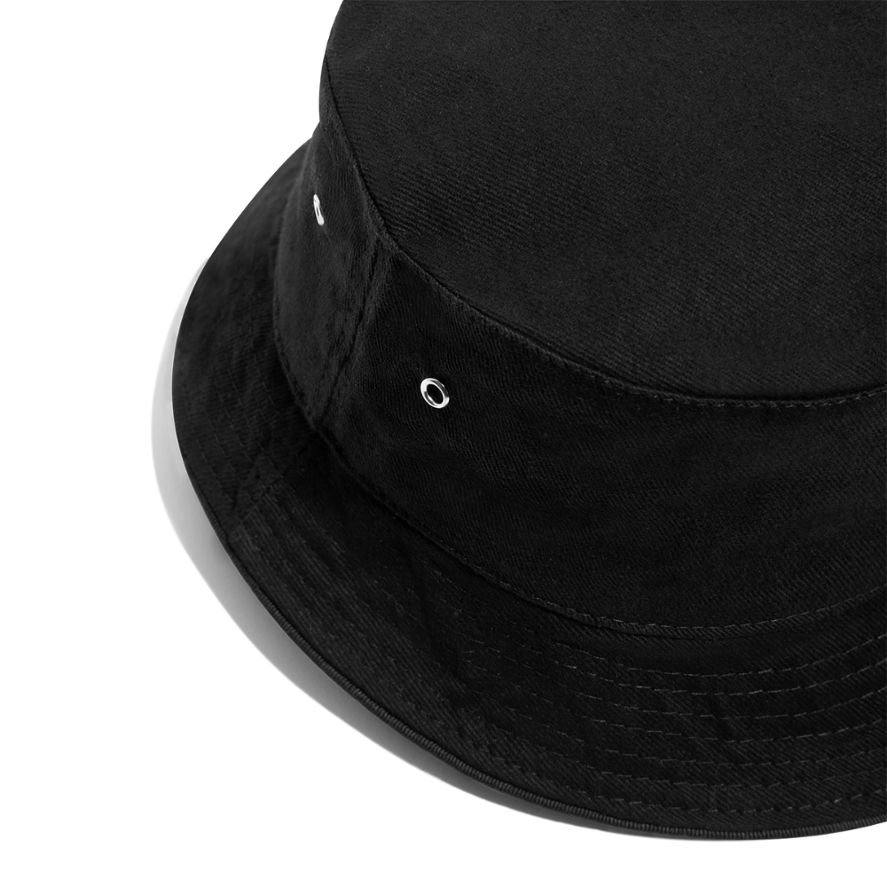 Breathable cotton bucket hat with satin sweatband and eyelets