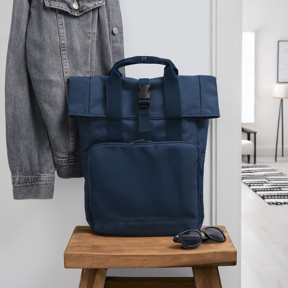Roll Top Backpack - navy