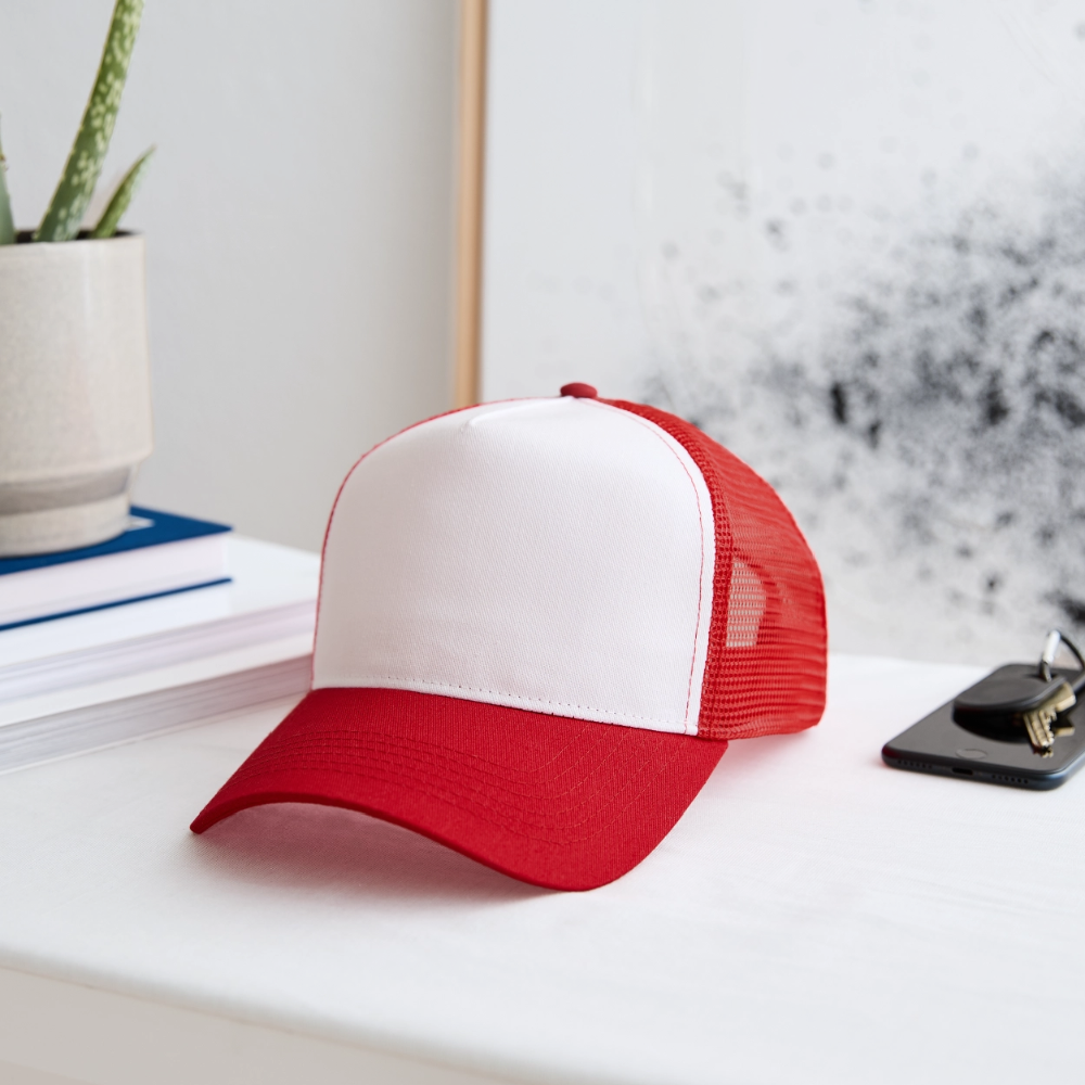 Trucker Cap - white/red