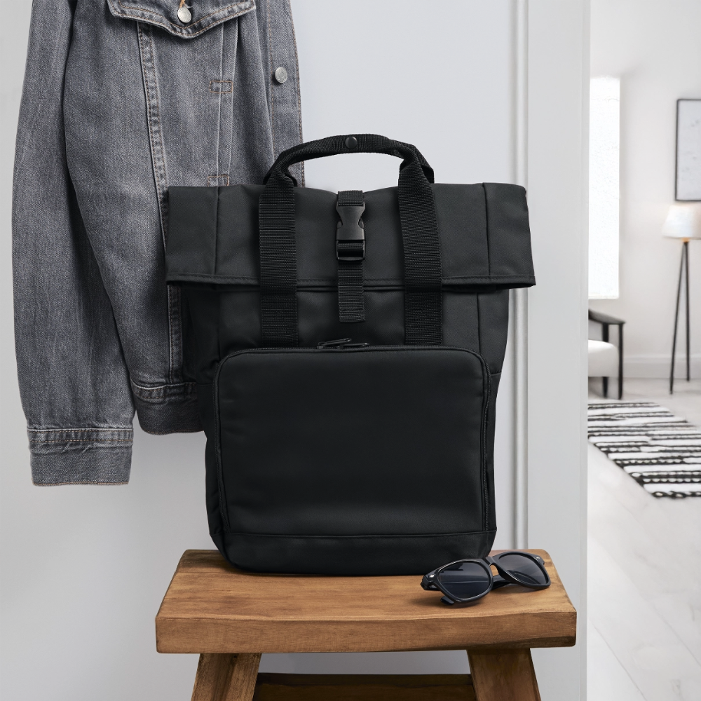 Roll Top Backpack - black