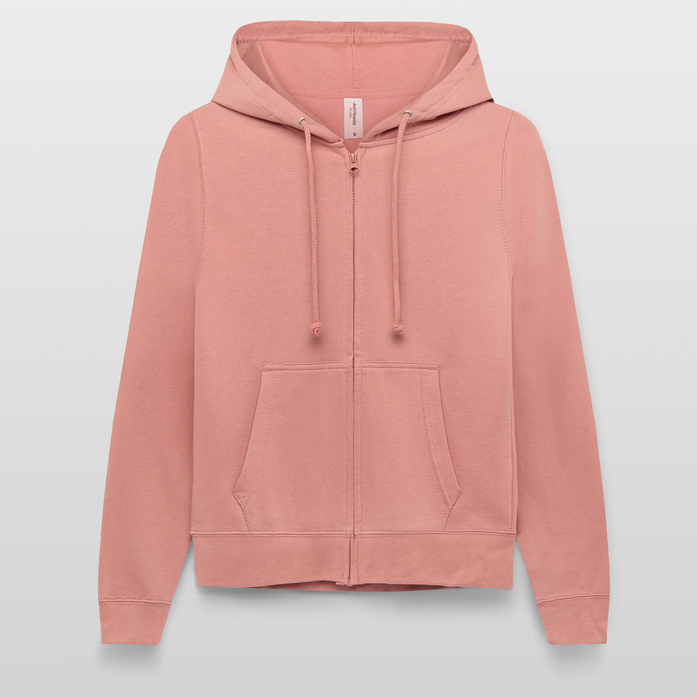 Women’s Zip-Up Hoodie - dusky rose