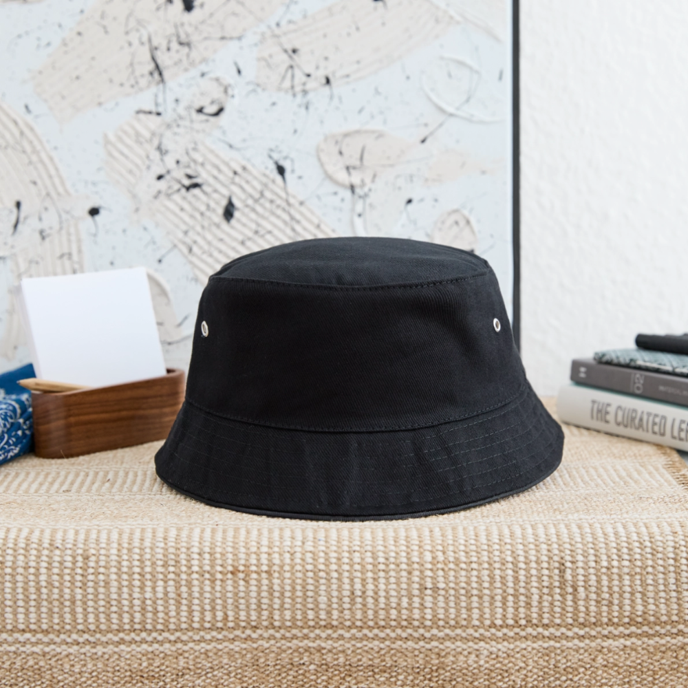 Classic cotton bucket hat with decorative brim seams